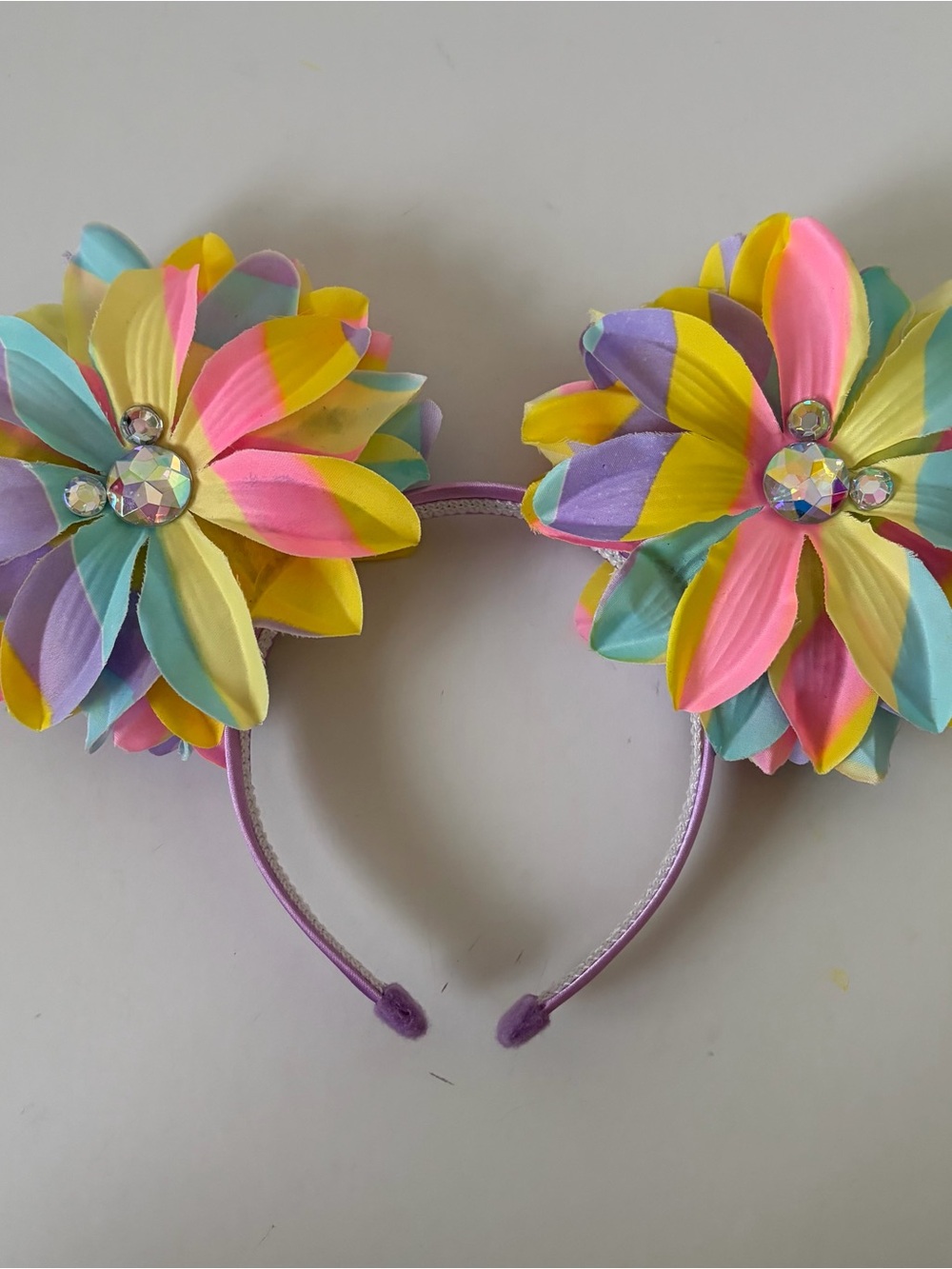 Disney Minnie Mouse Pastel Rainbow Flower Ear Heaband